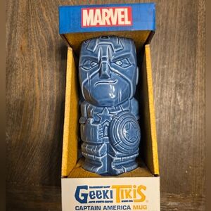Marvel Blue Ceramic Tiki Mug - Stylized Hero Design
